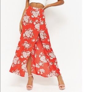 Orange floral  Skirt.